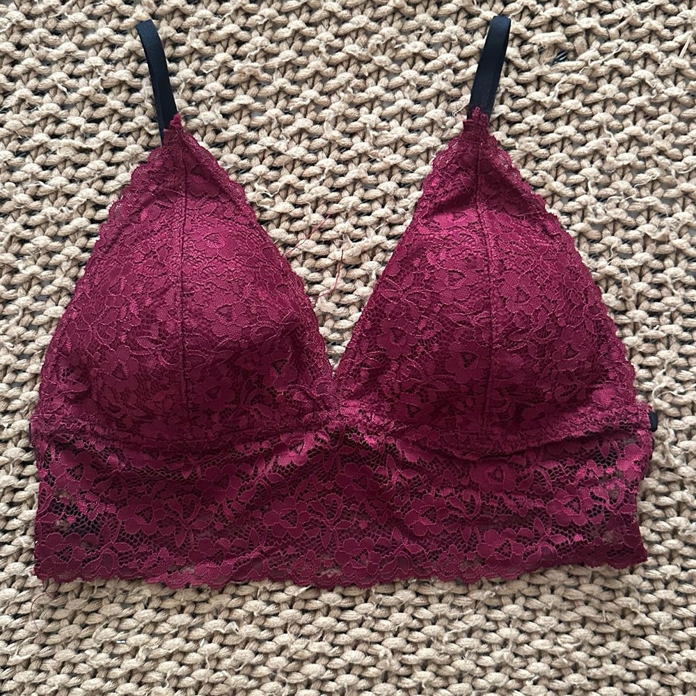 XOXO Lace Bralette - Deep Burgundy